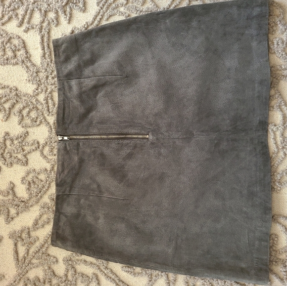 Zara suede mini skirt-gray - Picture 3 of 7